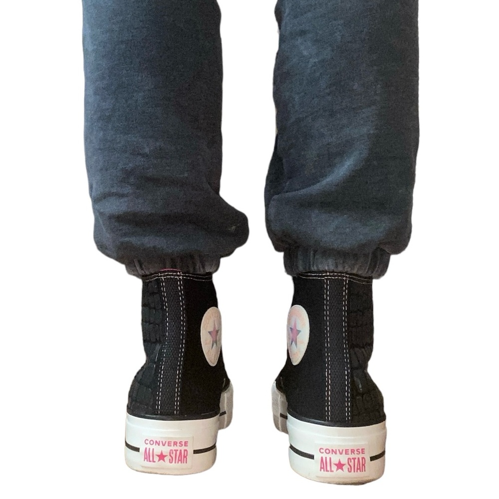Converse Platforms with Pink, Black and White.